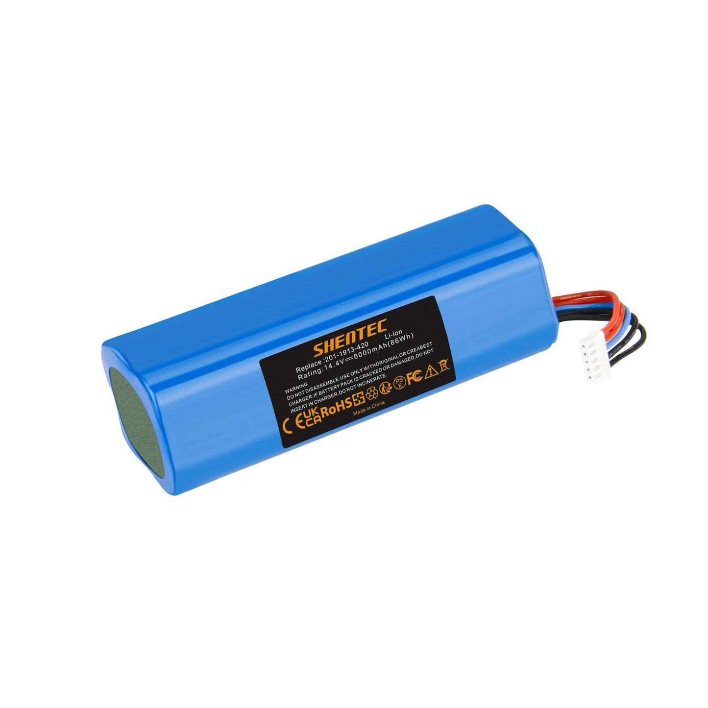 SHENTEC Batterie Li-ion 2x6Ah 14.4V pour Ecovacs 201-1913-4200 S10-Li-144-5200 DBX11-11/21