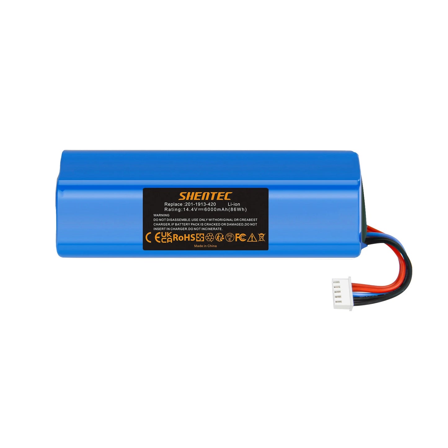 SHENTEC 6Ah Li-ion Batterie pour Ecovacs 201-1913-4200 S10-Li-144-5200 DBX11-11/21