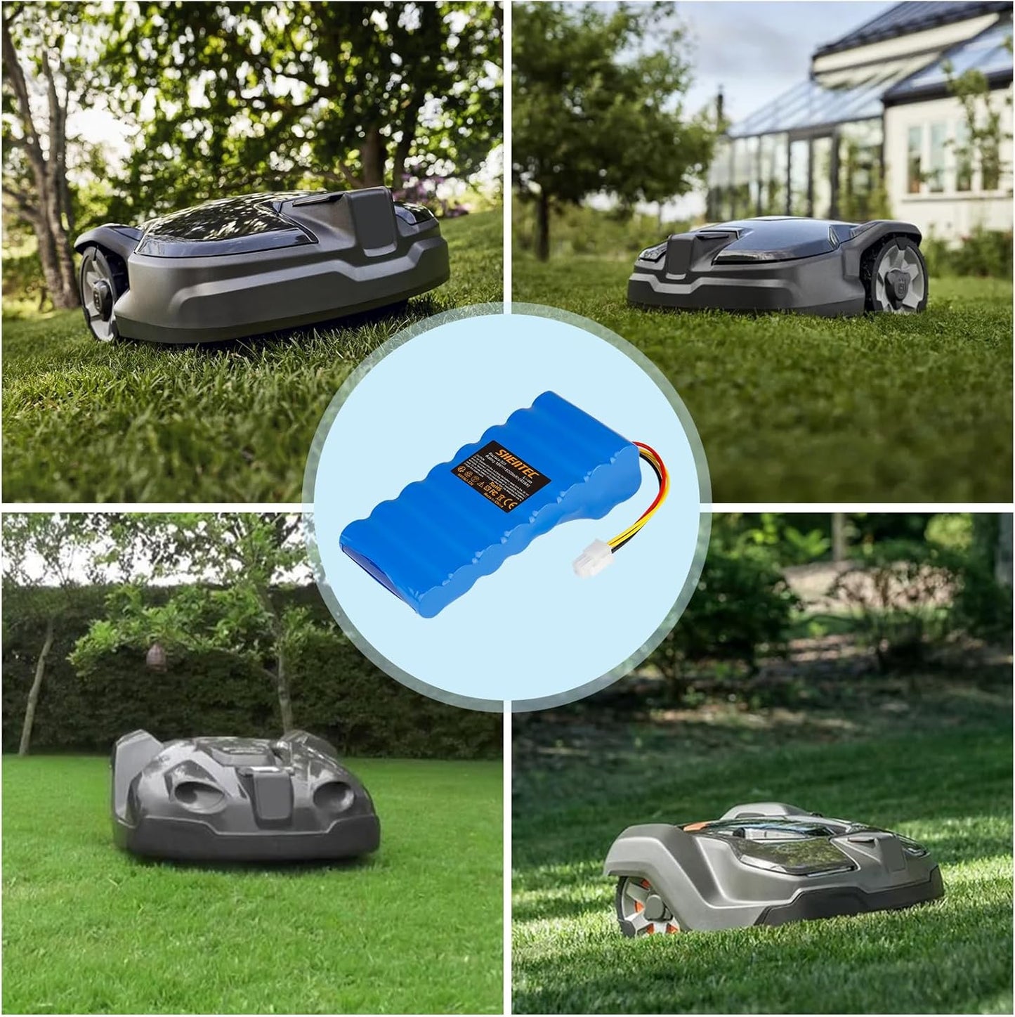 SHENTEC Batterie Li-ion 18V 5000mAh pour Husqvarna Automower 320/430X/440/450X/520/550 589 58 52-01/589 58 57-01/588 14 64-01/588 14 64-02