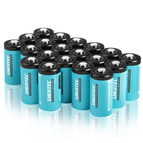 SHENTEC Lot de 20 piles au lithium 3V 1600mAh 123 CR123 CR123A pour appareil photo DL123A