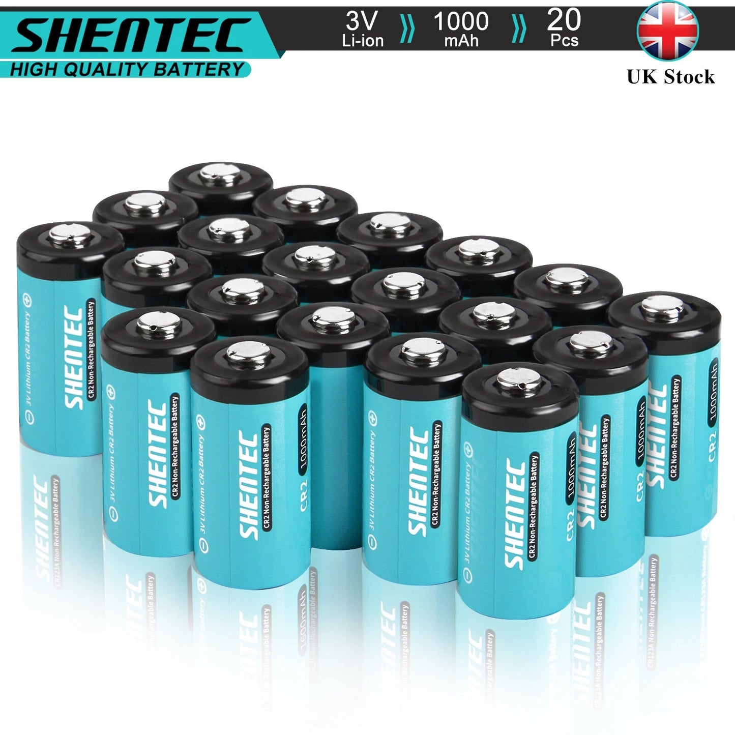 SHENTEC 20 PCS 1000mAh 3Volt CR-2 CR2 PILE AU LITHIUM POUR DR2R DLCR2 KCR2 CR17355