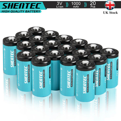 SHENTEC 20 PCS 1000mAh 3Volt CR-2 CR2 PILE AU LITHIUM POUR DR2R DLCR2 KCR2 CR17355