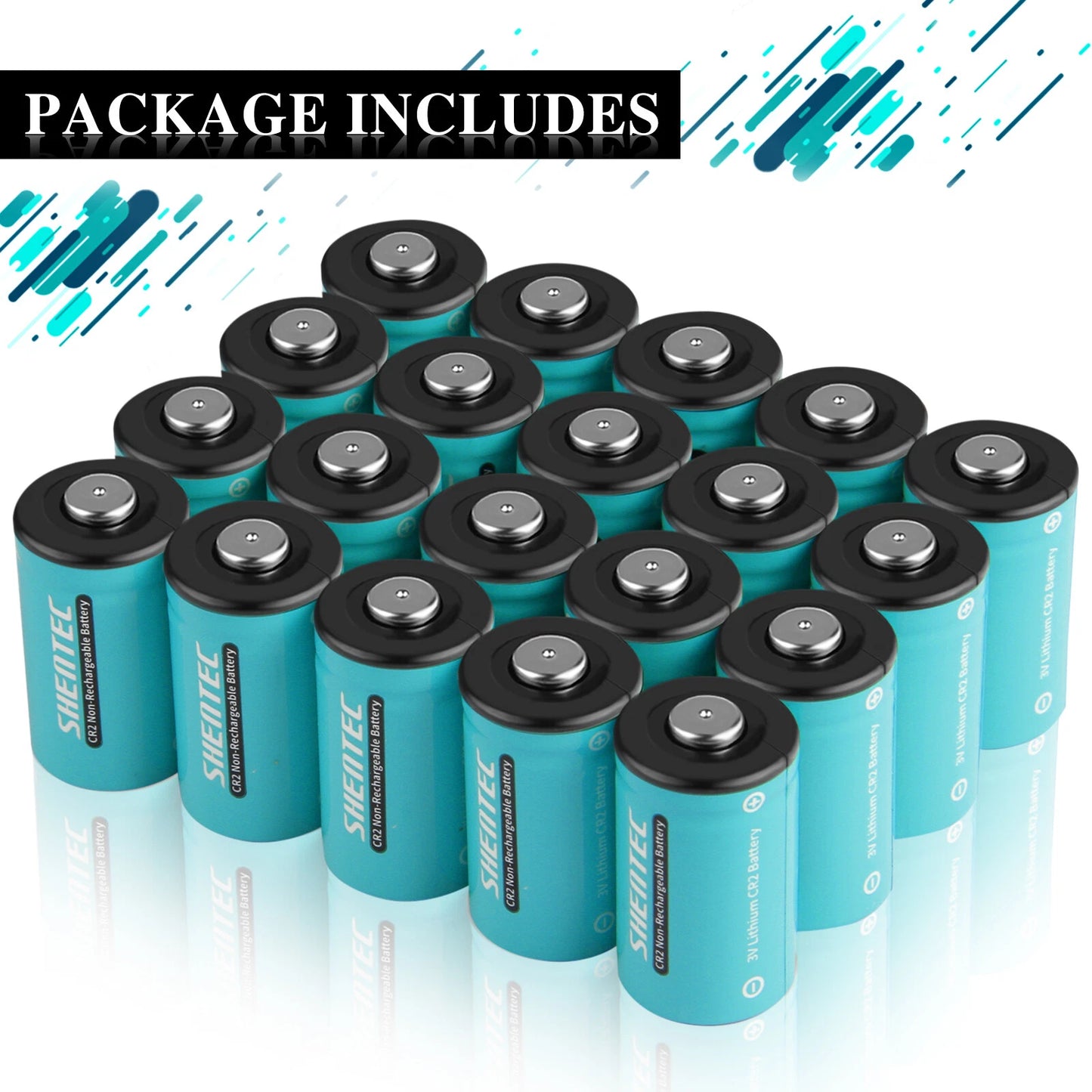 SHENTEC 20 PCS 1000mAh 3Volt CR-2 CR2 PILE AU LITHIUM POUR DR2R DLCR2 KCR2 CR17355