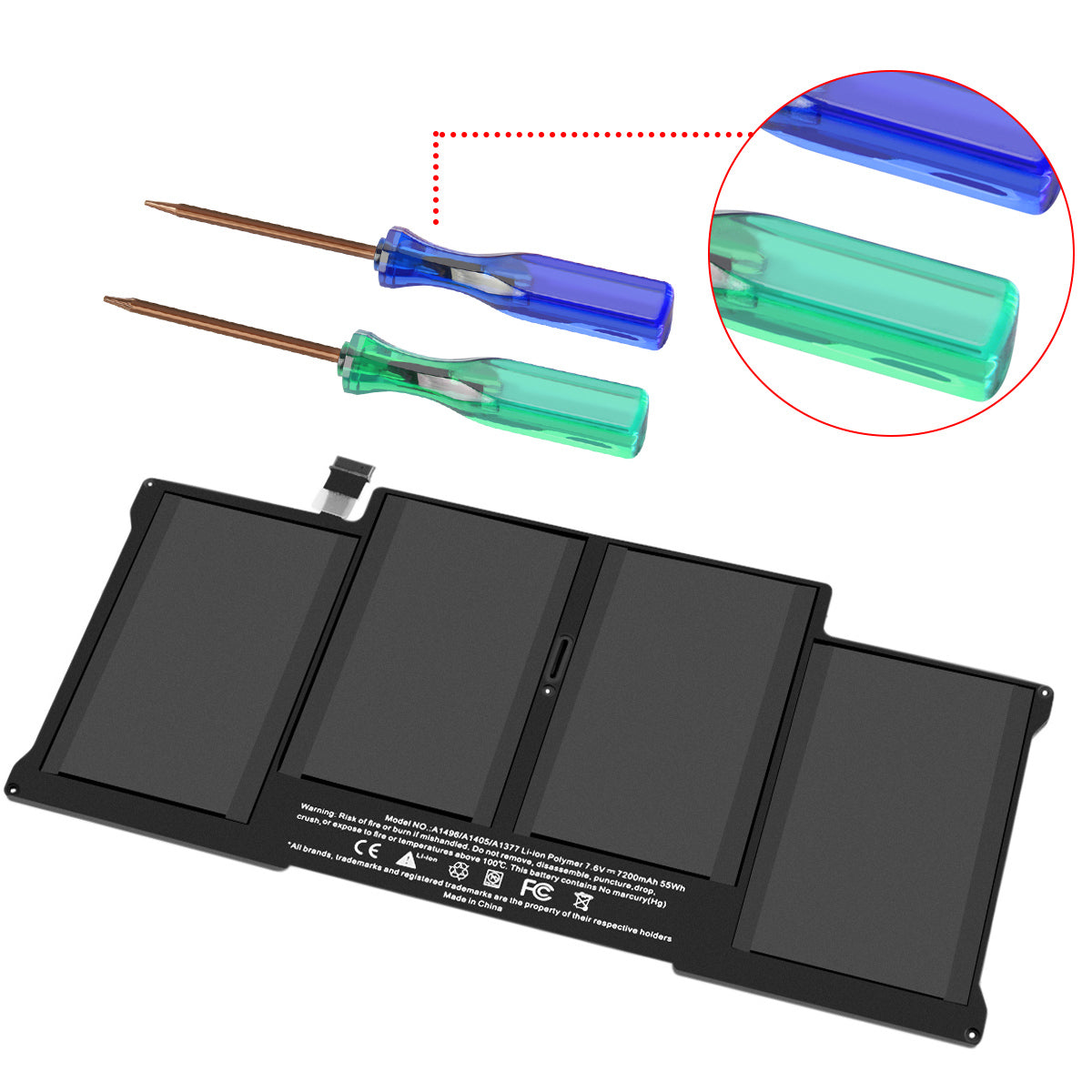 Batterie 7.2Ah A1377 A1405 A1369 A1466 pour Apple MacBook Air 13" 2013 2014 2015