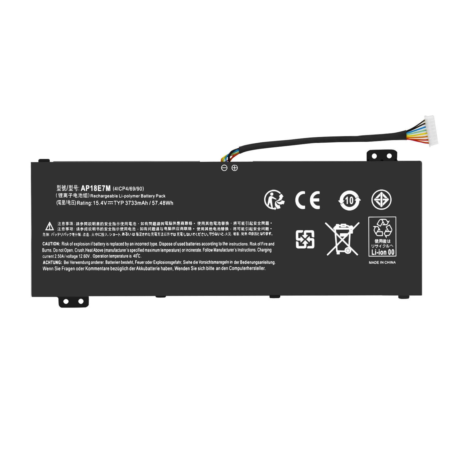 57Wh 15.4V Batterie De Remplacement AP18E8M E7M 4ICP4/70/88 Pour Acer Nitro 7 AN715-51 AN515-52