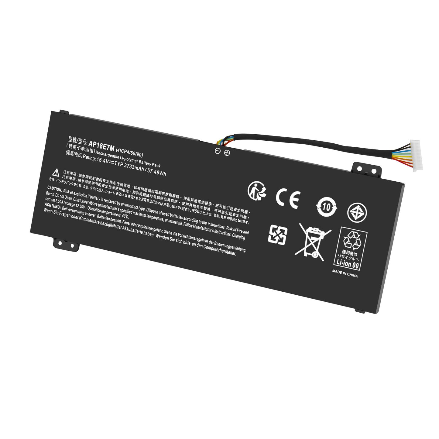 57Wh 15.4V Batterie De Remplacement AP18E8M E7M 4ICP4/70/88 Pour Acer Nitro 7 AN715-51 AN515-52