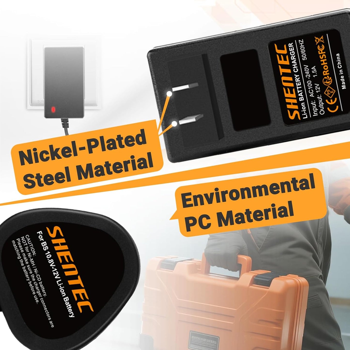 SHENTEC 12V Li-ion Battery Charger Compatible with Dremel