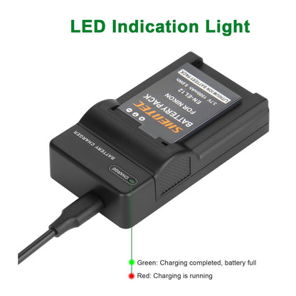 SHENTEC Li-ion EN-EL12 EL12 Battery Charger for Nikon Coolpix