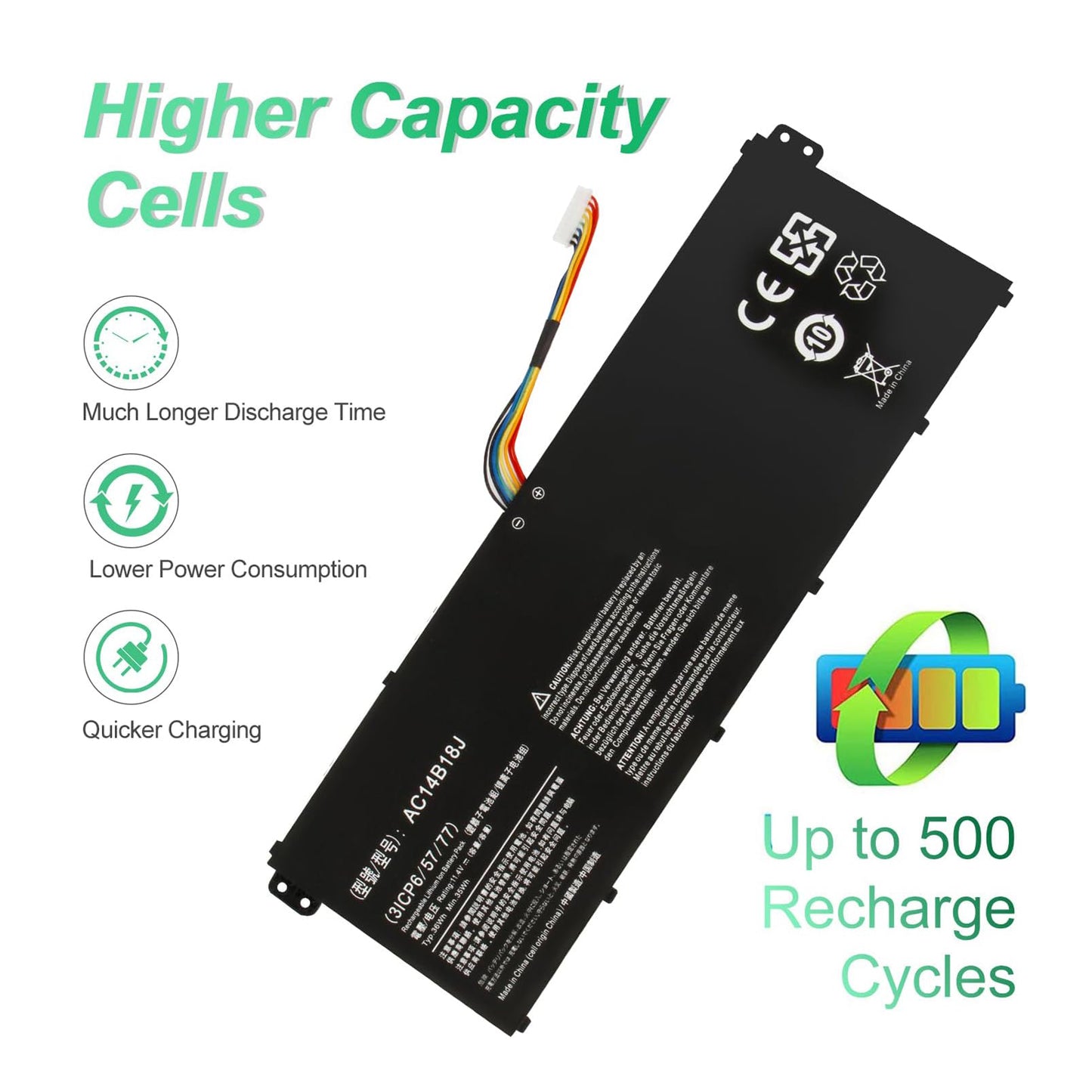 SHENTEC AC14B18J AC14B8K AC14B3K Battery for Acer Aspire