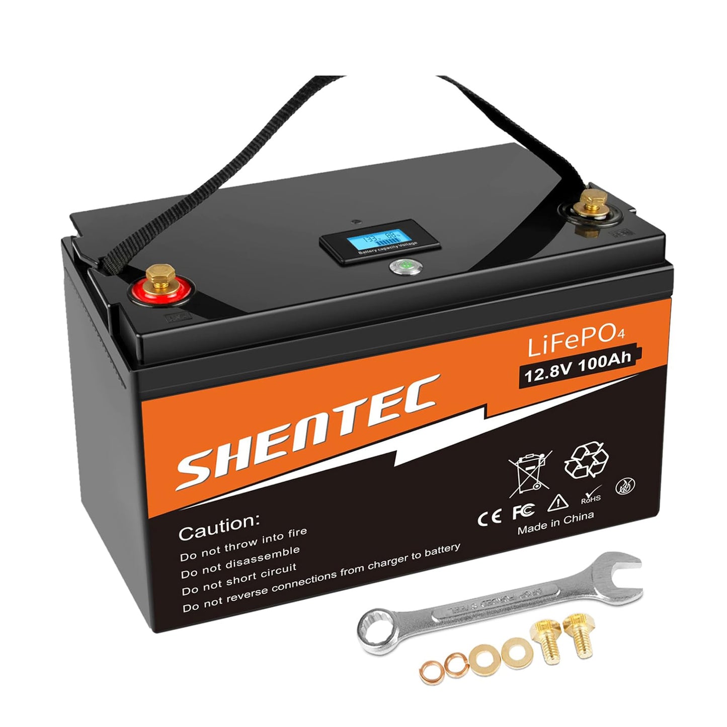 SHENTEC LiFePO4 Battery 12 V 100 Ah Lithium Deep Cycle Battery