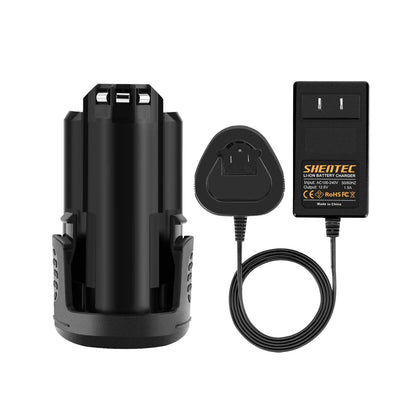 SHENTEC Batterie lithium-ion 3000ｍAh 12V compatible avec Dremel (chargeur 12V inclus)