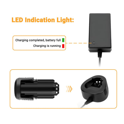 SHENTEC Batterie lithium-ion 3000ｍAh 12V compatible avec Dremel (chargeur 12V inclus)