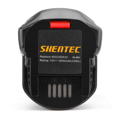 SHENTEC Batterie de remplacement Ni-MH 12V 3,5Ah pour AEG B1214G BS12G BS12X 4932352532 4932399697 4932399696