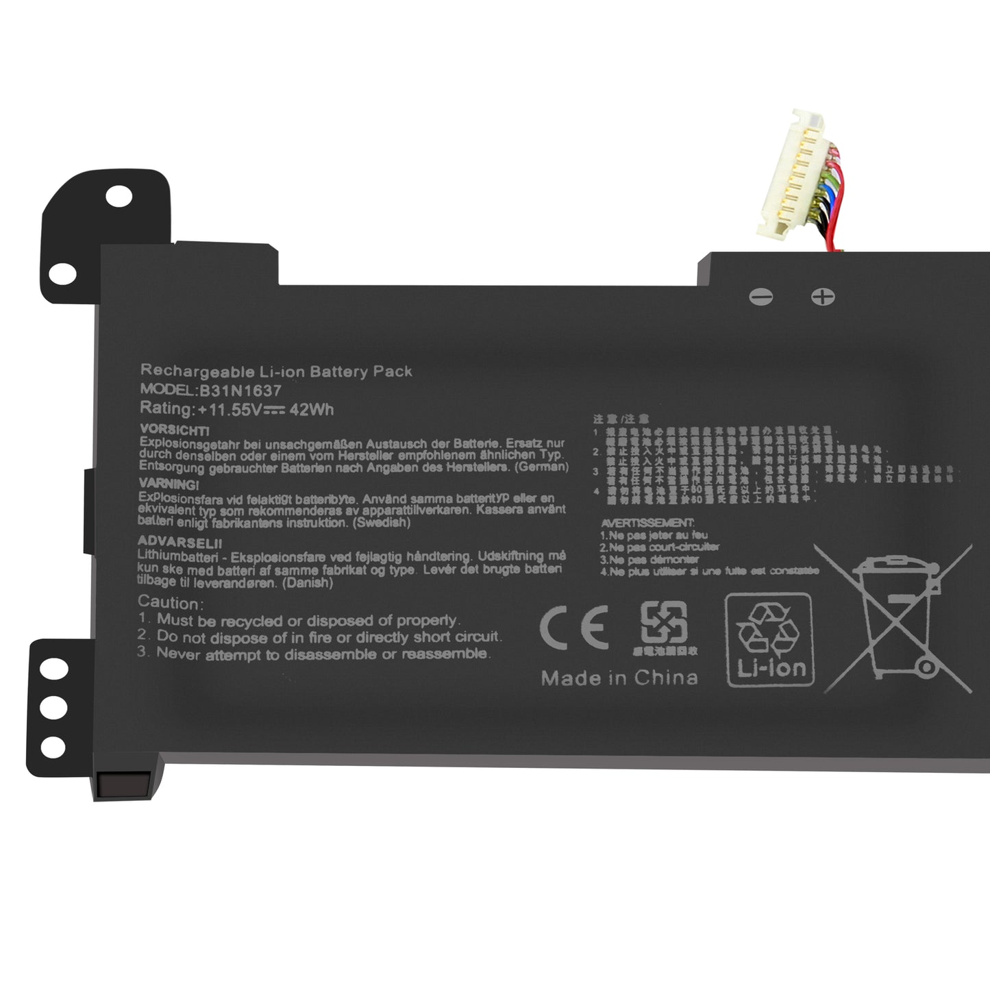 Batterie 42W B31Bi9H B31N1637 pour ASUS VivoBook S510UQ X510UR-3B X510UN-1A X510UQ-3F