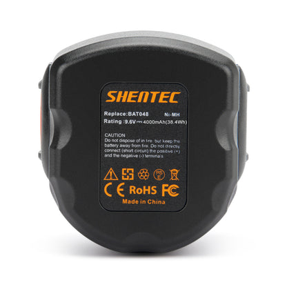 Batterie SHENTEC 9,6V 4000mAh Ni-MH pour Bosch BAT048 BAT100 PSR 960 GSR 9.6 BPT1041