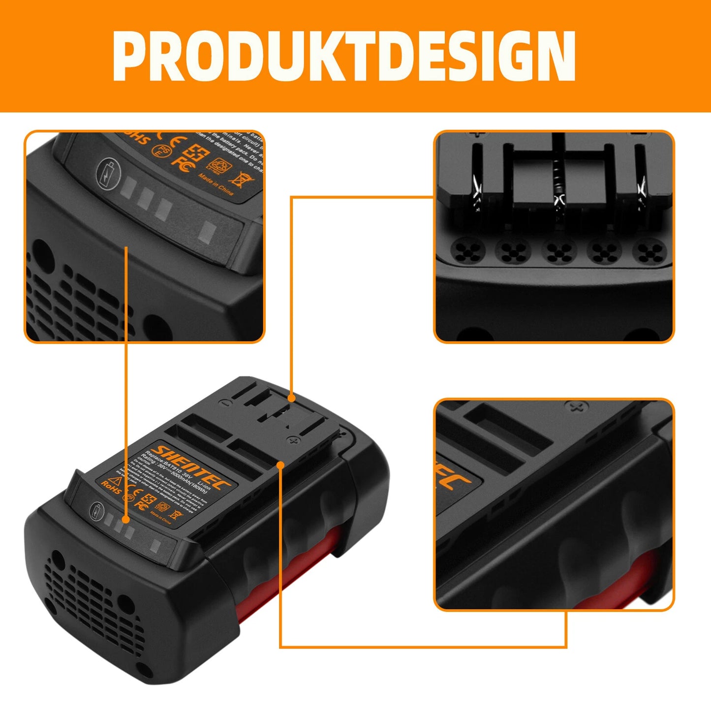 Batterie Li-ion 36V 5.0AH SHENTEC pour Bosch BAT810 BAT818 BAT840 GSR GSB