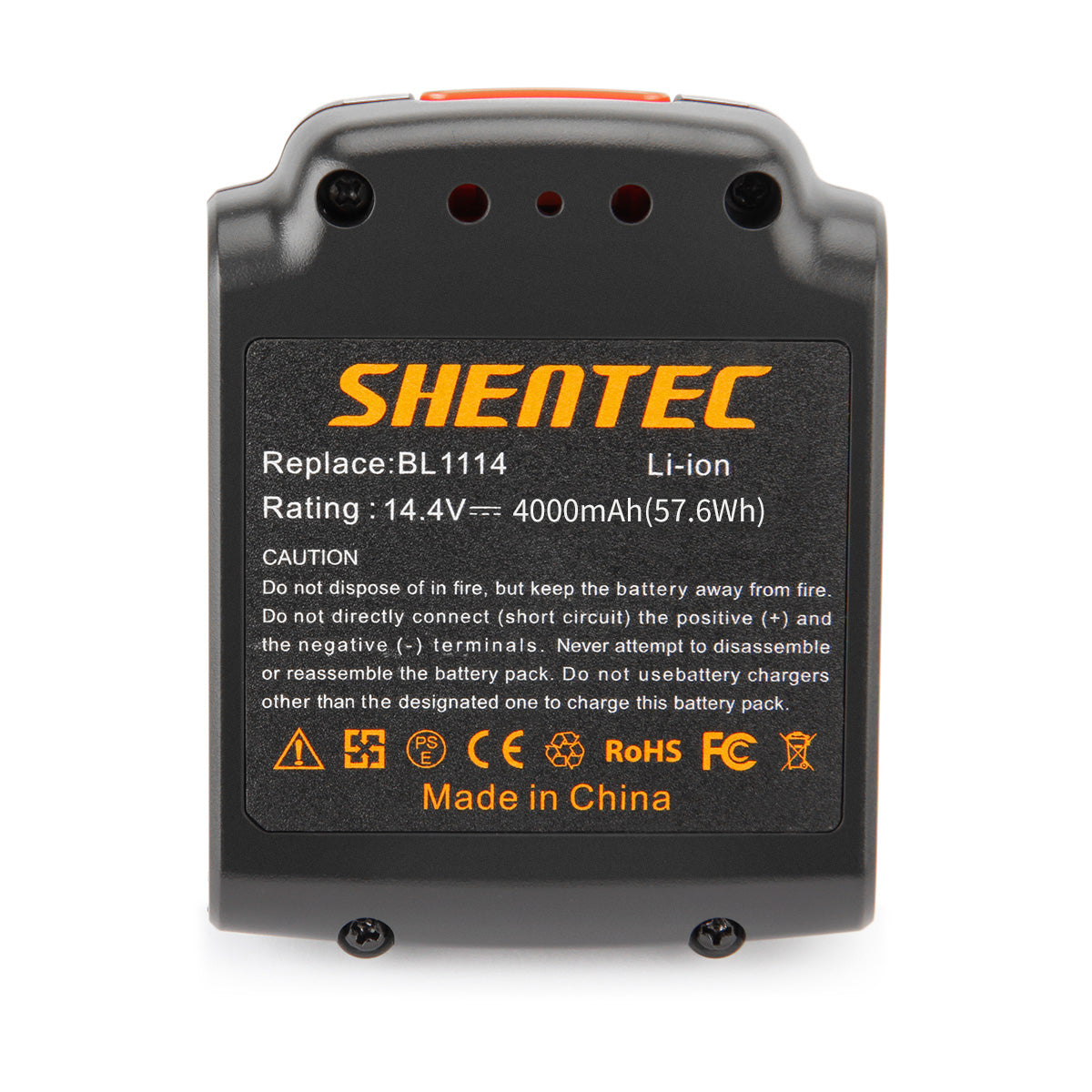 SHENTEC Batterie Li-ion 14,4 V 4000mAh pour Black&Decker BL1114 BL1314 BL1514 LDX116 EPL148