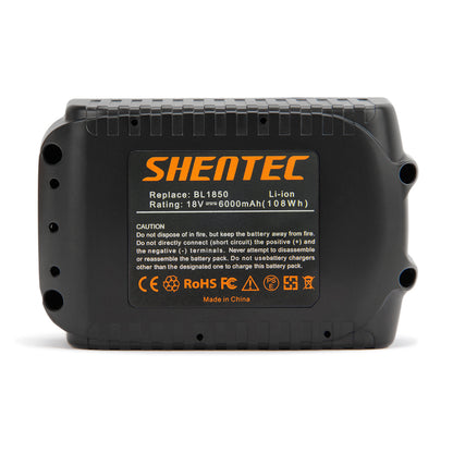 SHENTEC Batterie de remplacement Li-ion 2x 18V 6Ah pour Makita BL1830 BL1840 BL1850 BL1860 194230-4 194205-3