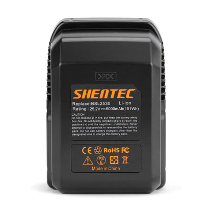 Batterie Li-ion 6,0Ah 25,2V pour Hitachi DH25DL DH25DAL BSL2530 328034