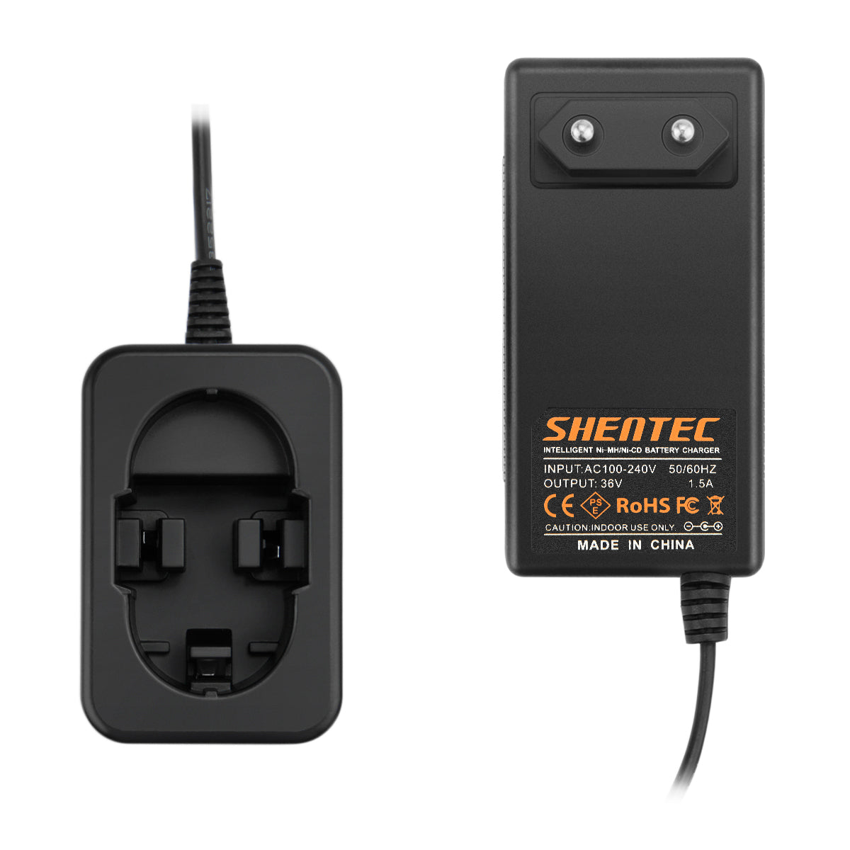 SHENTEC Chargeur de batterie Ni-MH/CD 7,2V-24V pour Bosch BAT040 BAT045 BAT240 GDS GSR GS PSB