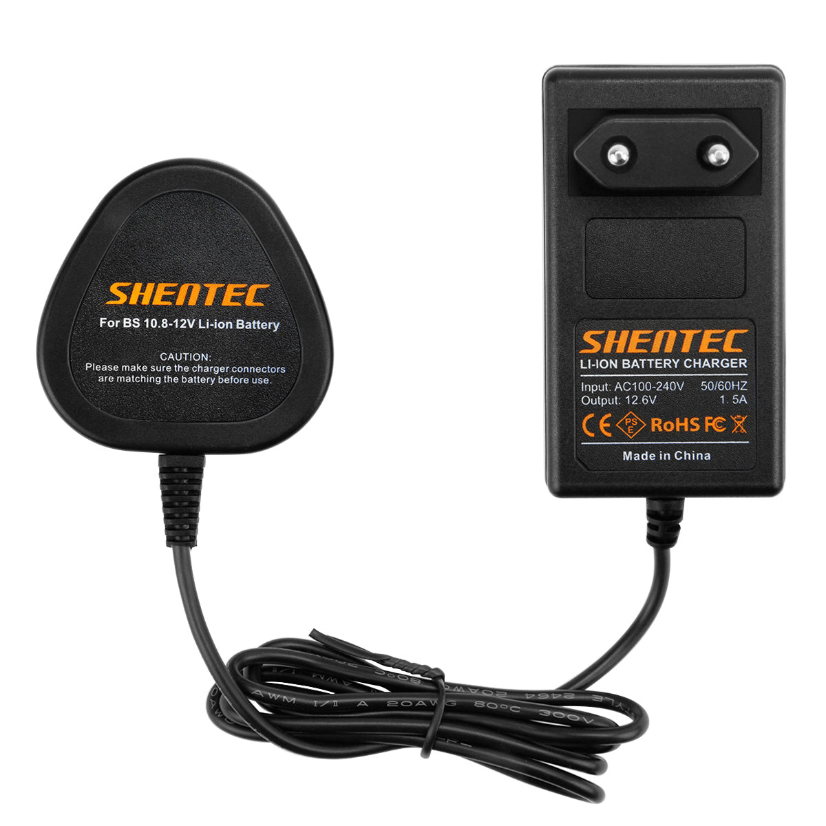 SHENTEC Chargeur de batterie Li-ion 10,8V/12V pour Bosch BAT411 BAT412 BAT413 2607336864 2607336013