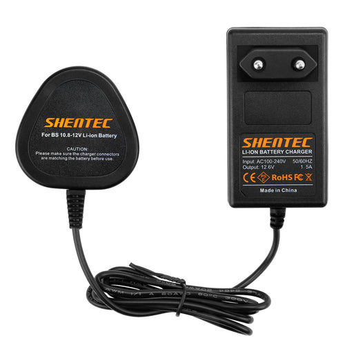 SHENTEC Chargeur de batterie Li-ion 10,8V/12V pour Bosch BAT411 BAT412 BAT413 2607336864 2607336013