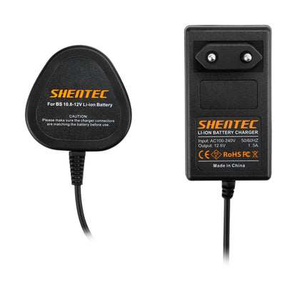 SHENTEC Chargeur de batterie Li-ion 10,8V/12V pour Bosch BAT411 BAT412 BAT413 2607336864 2607336013