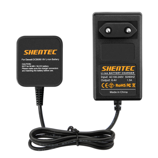 SHENTEC Chargeur de batterie Li-ion 7,2V pour Dewalt DCB080 DCF680N1 DCF682 DCF680G2 DW4390
