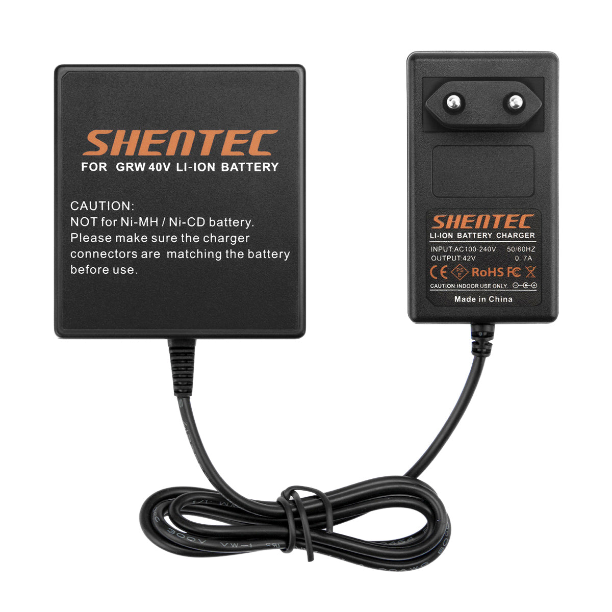 SHENTEC Chargeur de batterie lithium 40V pour GreenWorks 29472 29282 24322 25302 G-MAX