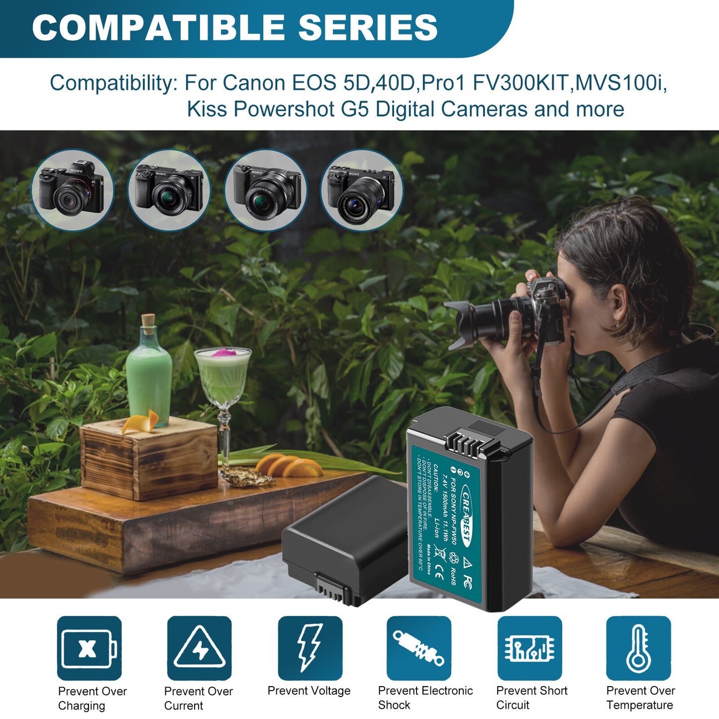 2x Batterie BP-511 Et Chargeur Double LCD Pour Canon EOS 40D 50D BP-511A 300D 20D 30D