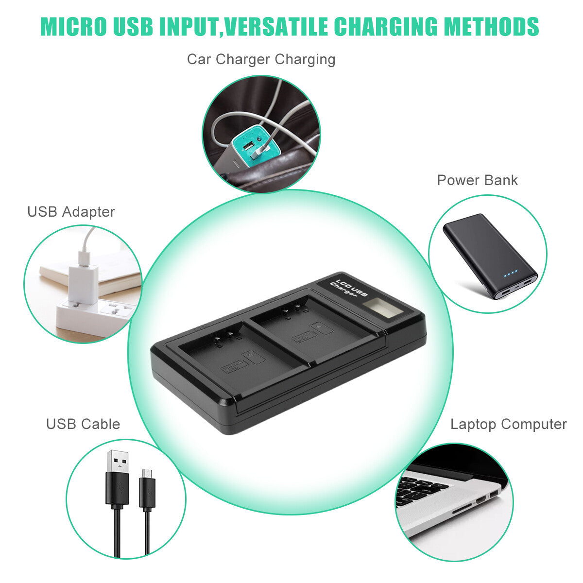 2x LP-E10 Batterie et Chargeur Pour Canon Rebel T3 T5 Kiss X50 EOS 1200D 1300D 2000D