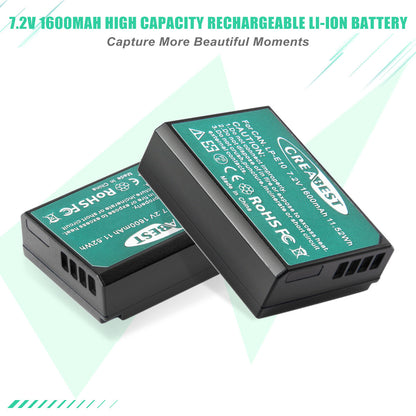 2x LP-E10 Batterie et Chargeur Pour Canon Rebel T3 T5 Kiss X50 EOS 1200D 1300D 2000D
