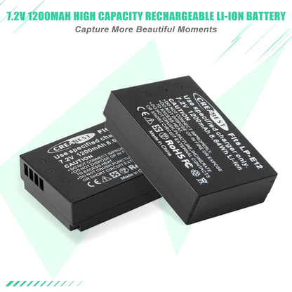 2x Batterie LP-E12 + Chargeur pour Canon EOS M, M10, M50, PowerShot SX70
