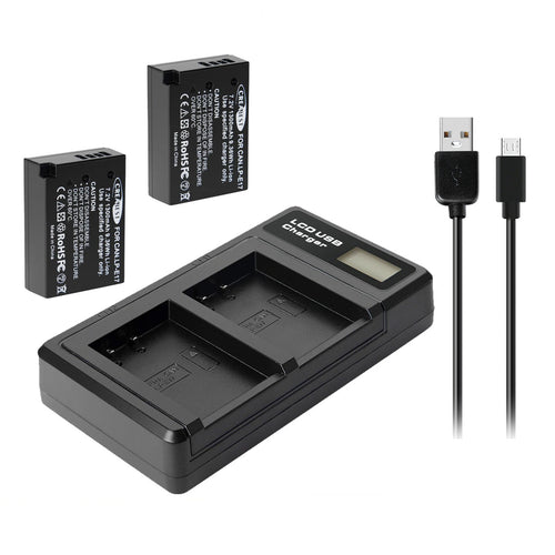 2x Batterie LP-E17+Chargeur Pour Canon M3 200D 250D 750D 850D 800D X8i X9 77D M6 M5