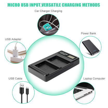2x Batterie LP-E17+Chargeur Pour Canon M3 200D 250D 750D 850D 800D X8i X9 77D M6 M5