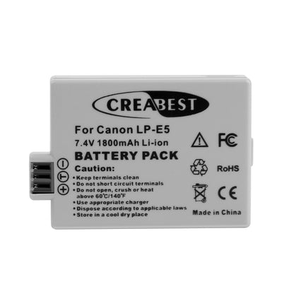 2× Batterie LP-E5 1800mAh pour Canon EOS 450D 500D 1000D Rebel T1i Xs Kiss X3 X2