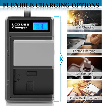 2× Batterie LP-E5 1800mAh pour Canon EOS 450D 500D 1000D Rebel T1i Xs Kiss X3 X2