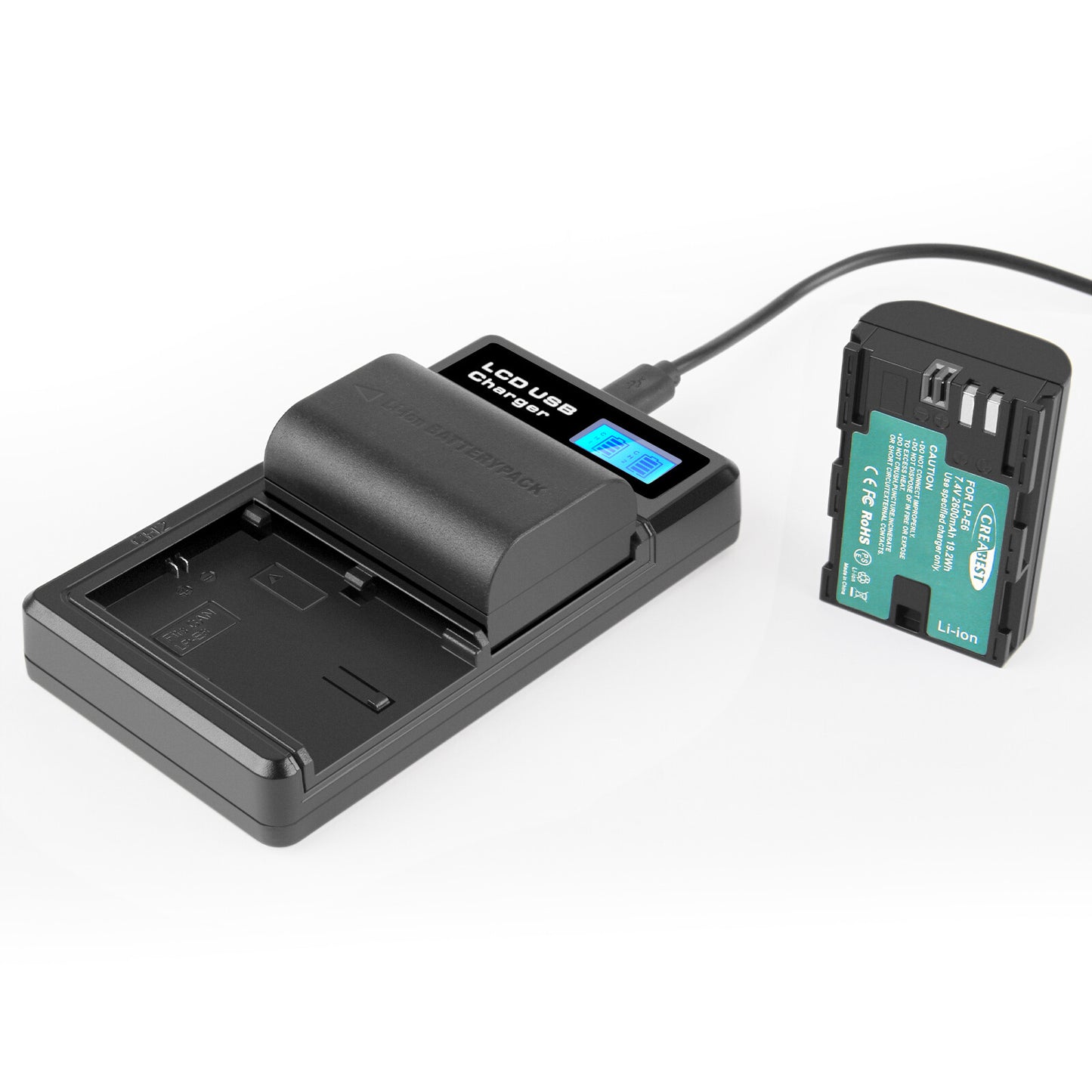 2xLP-E6 LP-E6N Batterie+Chargeur double pour Canon EOS 90D 5D Mark III IV 80D 60D 70D