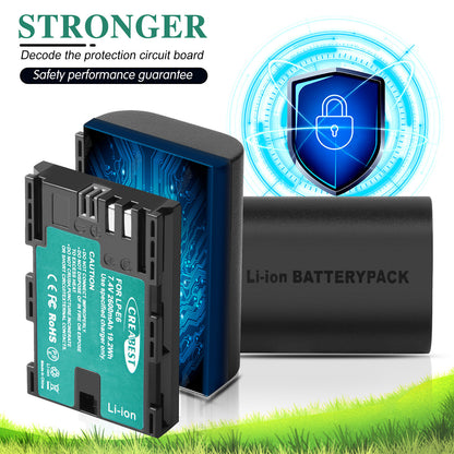 2xLP-E6 LP-E6N Batterie+Chargeur double pour Canon EOS 90D 5D Mark III IV 80D 60D 70D