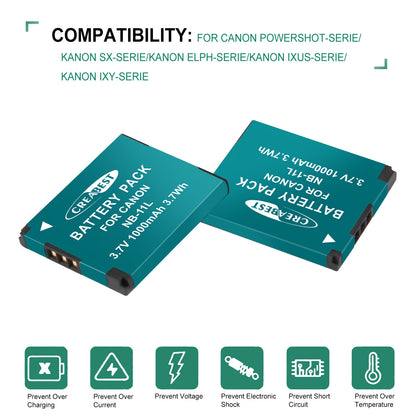 2x NB-11L/11LH Batterie+Chargeur Pour Canon SX410 SX420 SX430 IS IXUS 180 185 190