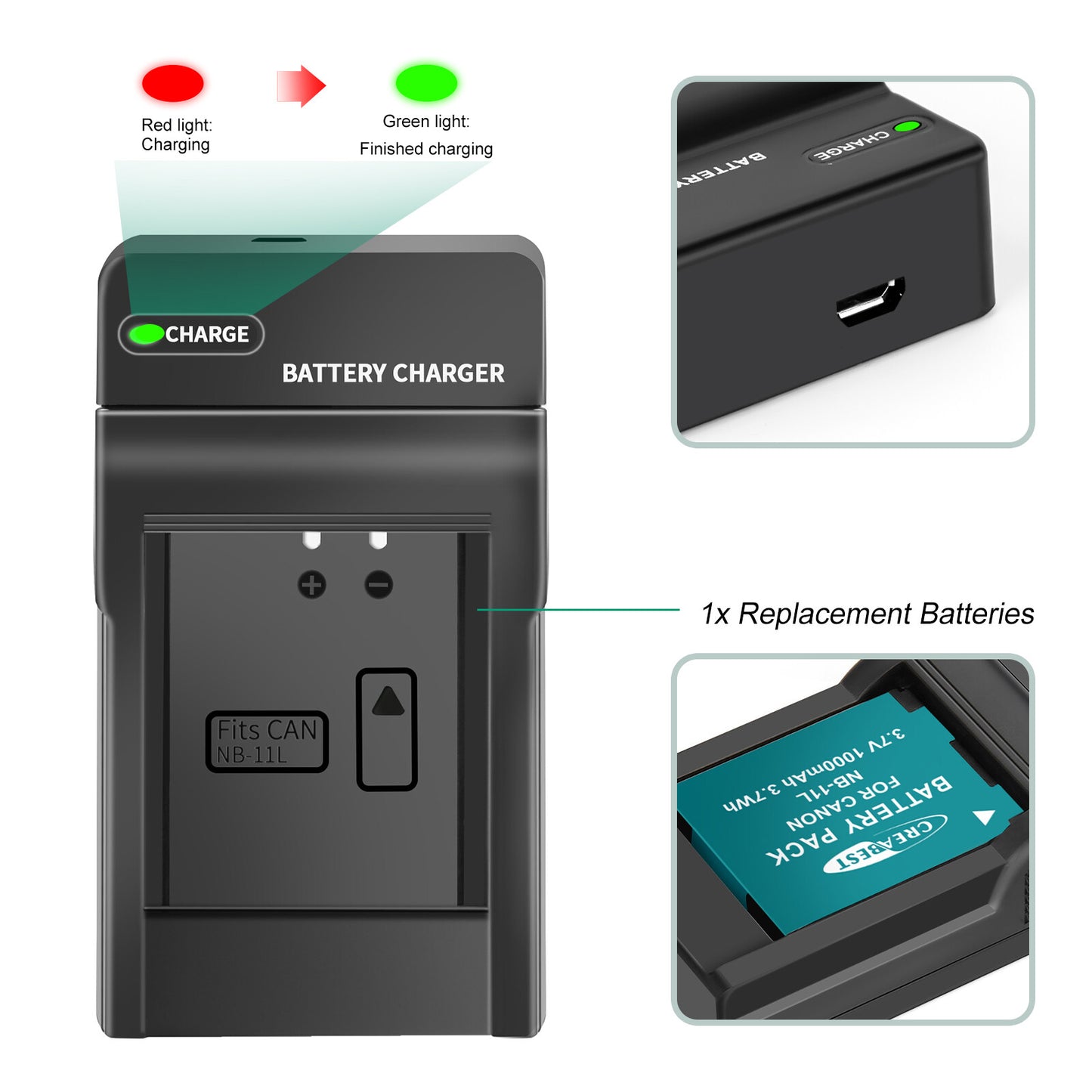 2x NB-11L/11LH Batterie+Chargeur Pour Canon SX410 SX420 SX430 IS IXUS 180 185 190