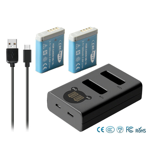 2x Batterie NB-13L + chargeur LCD pour Canon PowerShot SX620 HS G5X G7X Mark III II