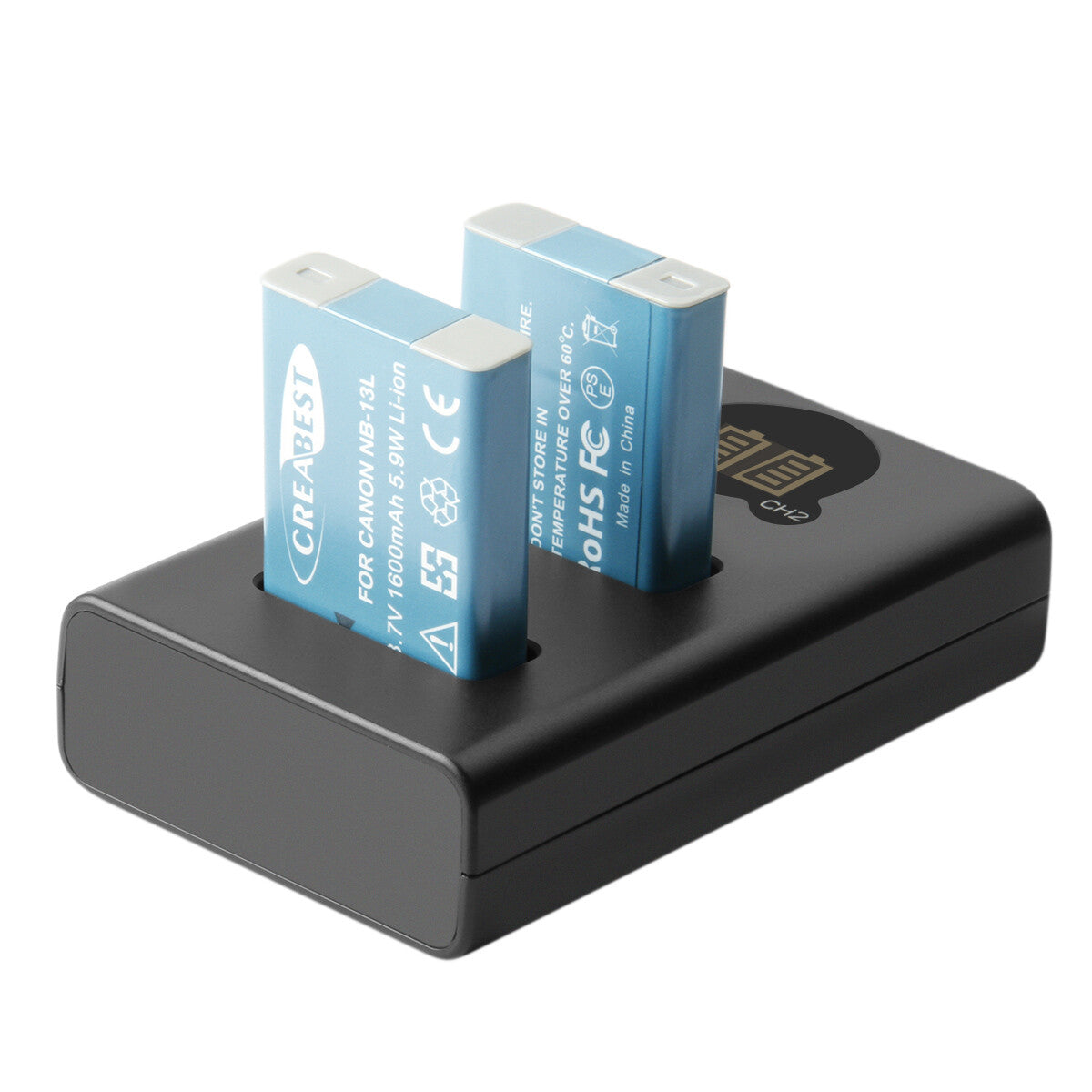 2x Batterie NB-13L + chargeur LCD pour Canon PowerShot SX620 HS G5X G7X Mark III II