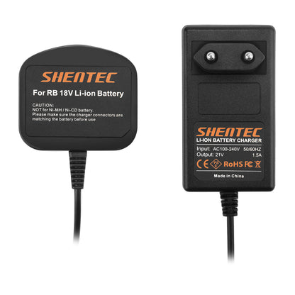 SHENTEC Chargeur de batterie 18V pour RYOBI BPL18151/P105/P106/P108/P102/CMD-1802/CMI-1802
