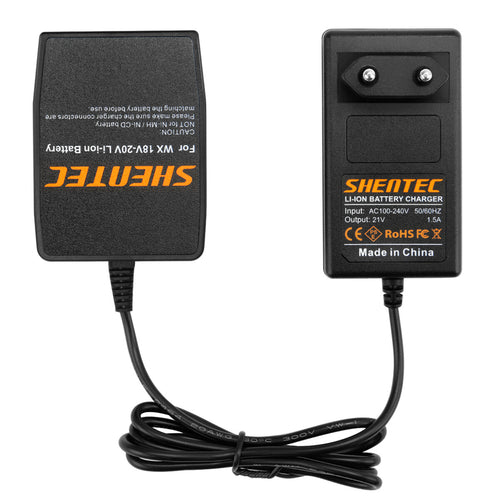 SHENTEC Chargeur de batterie Li-ion 18V pour Worx WA3575 WA3525 WA3520 WA3512 WG153 WG154 WG165