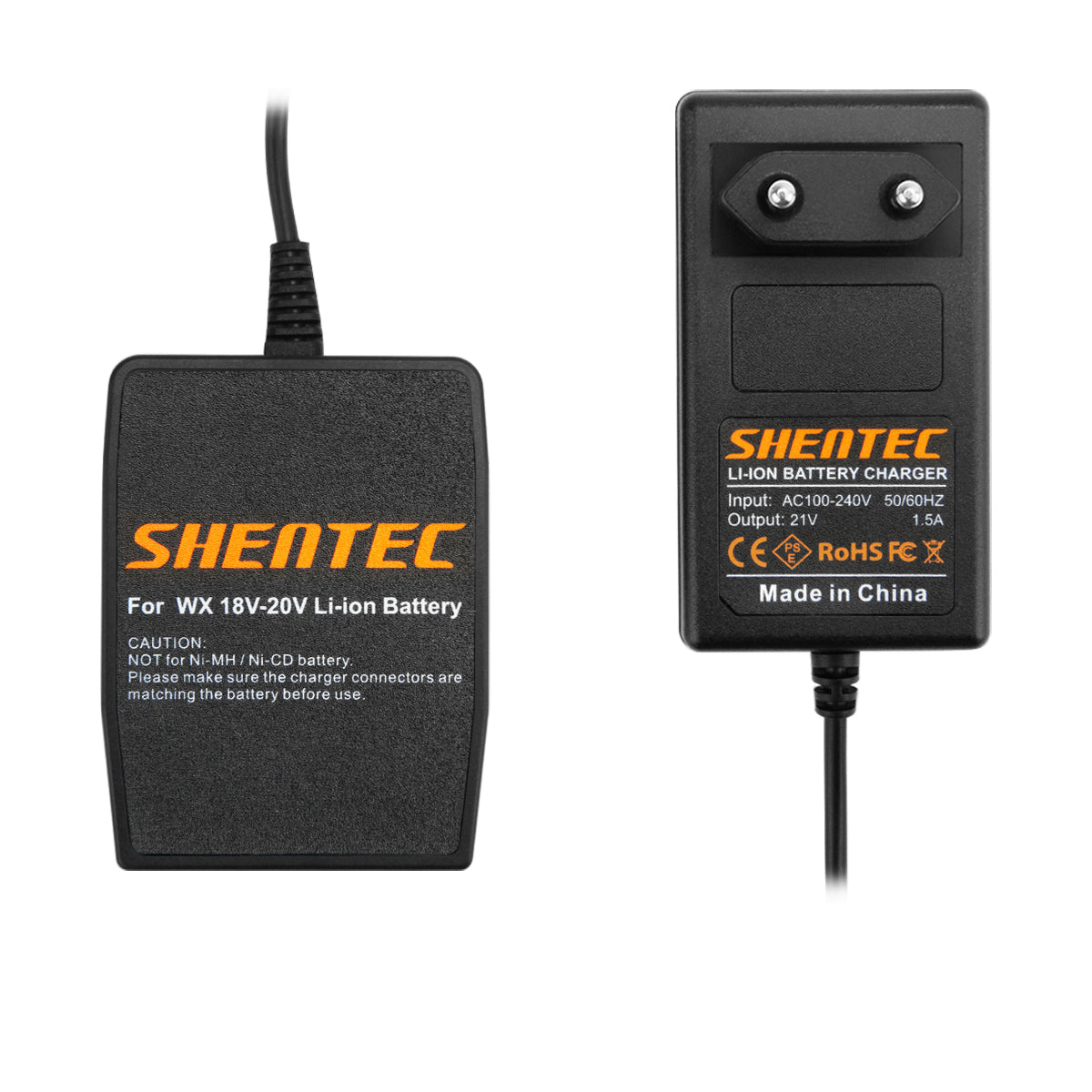 SHENTEC Chargeur de batterie Li-ion 18V pour Worx WA3575 WA3525 WA3520 WA3512 WG153 WG154 WG165