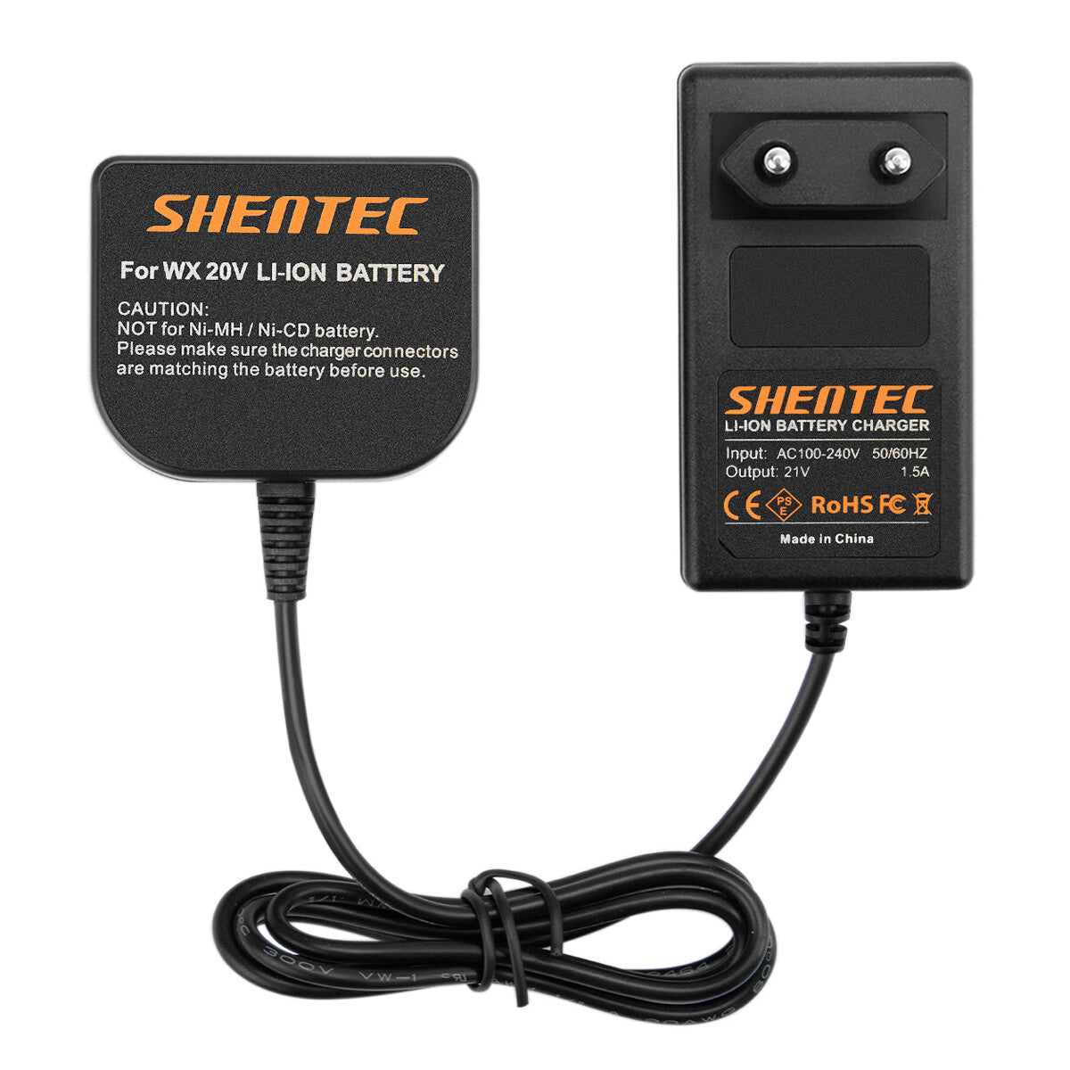 SHENTEC Chargeur de batterie Li-ion pour Worx 20V WX678 WG259 WX390.1 WX393.3 WG549E.9 WA3551.1