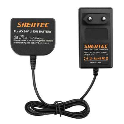 SHENTEC Chargeur de batterie Li-ion pour Worx 20V WX678 WG259 WX390.1 WX393.3 WG549E.9 WA3551.1