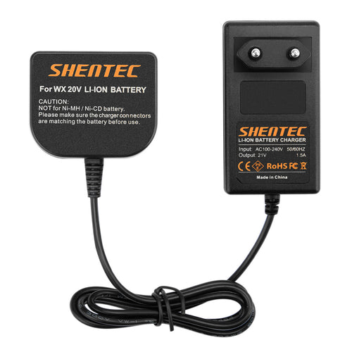 SHENTEC Chargeur de batterie Li-ion pour Worx 20V WX678 WG259 WX390.1 WX393.3 WG549E.9 WA3551.1