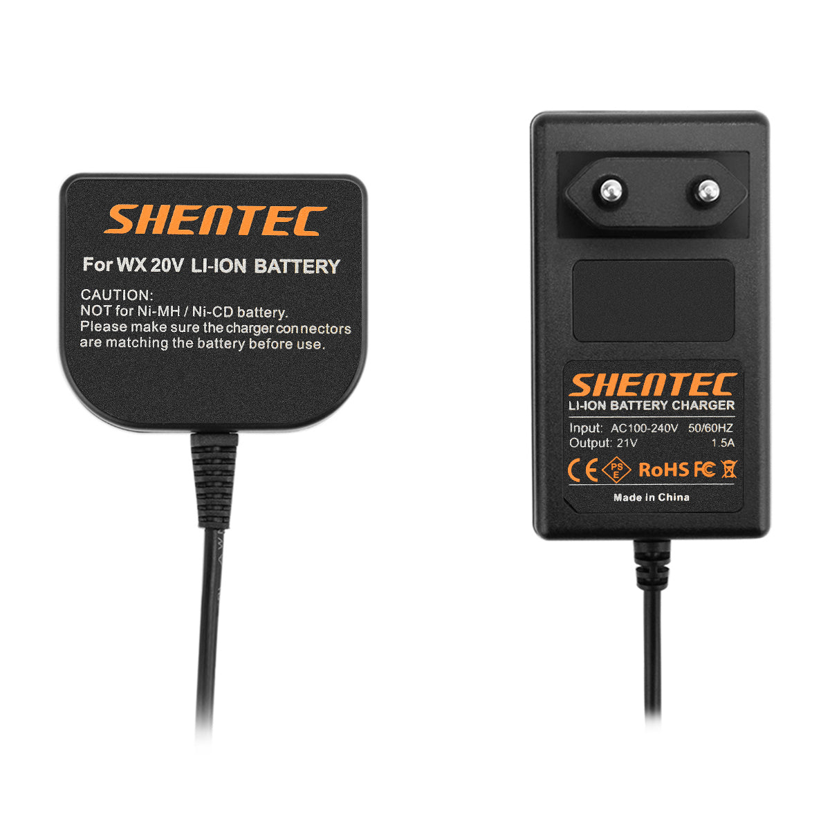 SHENTEC Chargeur de batterie Li-ion pour Worx 20V WX678 WG259 WX390.1 WX393.3 WG549E.9 WA3551.1